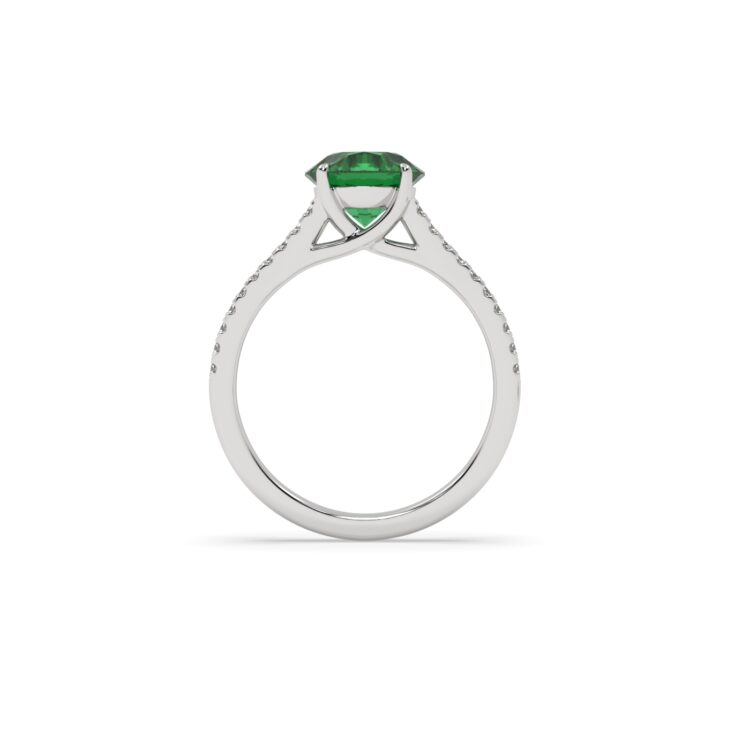 Cedar Round Emerald Engagement Ring